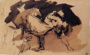 Francisco Goya Eugene Delacrois after Capricho 8,Que se la llevaron oil painting on canvas